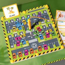 磁性字母迷宫木制学习玩具，彩色停车场拼音游戏，儿童计数和分类活动，精细运动技能培养，非常适合生日、万圣节、圣诞节礼物