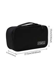 Travel Portable Storage Organizer Bag, Lightweight Oxford Fabric, Multifunctional Compact Packing Solution With Zipper Pouches For Underwear And Accessories, Hand Washable, With Black, Blue, Grey, Purple(Zipper Lining Color Random)