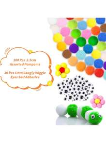 100/200Pcs 1cm/1.5cm Assorted Pompoms Multicolor Valentine Day Arts And Crafts Fuzzy Pom Poms Balls For DIY Creative Crafts Decorations, Christmas Gift Ideas, DIY Christmas Ornaments - Multicolor - View 6
