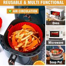 1 件可重复使用不粘空气炸锅垫，适用于微波炉和烤箱，硅胶烘焙内衬，适用于空气炸锅配件