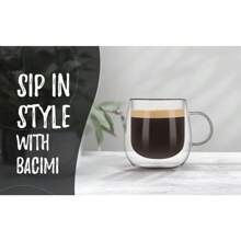 Bacimi Double Wall Borosilicate Clear Glass Coffee Tea Cups 10oz / 290ml 2 Pack - 1 - View 10