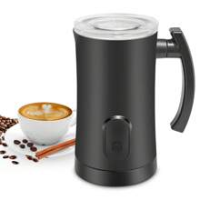 350ml 4 - In - 1 Milk Frother: The Ultimate All - In - One For Coffee, Latte & Hot Chocolate - Black - View 1
