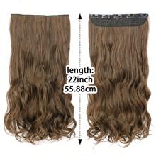 合成 5 夹式接发长波浪发型假发黑棕金色 22 英寸天然假发适合女性日常使用