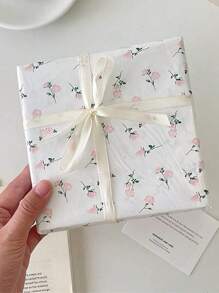 Bộ 20/10/5 tờ/bộ giấy gói quà họa tiết hoa kèm 1 cuộn ruy băng, giấy gói hoa DIY trang trí, thích hợp cho Ngày của Mẹ, Sinh nhật, Quà tặng tiệc tùng, Đóng gói hoa, Giấy gói quà - Nhiều màu - Xem 6