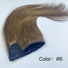 一体式全头夹式真人发片 #6 浅棕色直发 1 片 5 夹雷米接发 女士 100G/件 - S6 - 查看 7