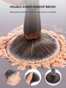 MAANGE 23 Pieces Makeup Tools Including 20 Pieces Professional Aluminum Tube Makeup Brush Set + 1 Storage Bag + 2 Pieces Air Cushion Puffs For Daily Use And Travel,Makeup Accessories Gifts For Friends ﻿ ﻿ ﻿ - 黑色 - 查看 6