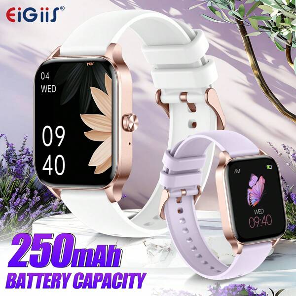 EIGIIS 2025 New Smart Watches For Women HD Large Screen Touchscreen 1.83-Inch Wireless Calls Multiple Exercise Modes Incoming Caller Alert Message Push Smartwatches Compatible With IOS And Android Phones