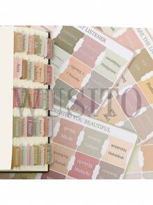 WUSITO Bible Tabs, 75 Tabs, Boho Theme, Laminated Bible Tabs For Women And Men, Bible Tabs For Study Bible, Bible Index Tabs, Bible Book Tabs, Bible Labels Tabs.,School Supplies,Back To School