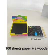 10pcs 20pcs 50pcs 100pcs DIY Scratch Paper Art Set Square Rainbow Magic Scratch Paper Drawing Card Notes For Children Party Supplies Home Decoration Black Scratch It Off Art Crafts Kits With Wooden Stylus For Teenager Halloween Christmas Birthday Gift Decorate Party Favor Game Project Kit Thank-You Card Handmade Relieve Stress