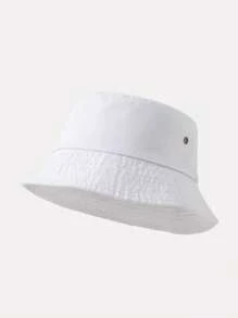 1 pieza Sombrero de cubo de unicolor y transpirable con perforaciones, adecuado para primavera, verano y otoño, sombrero de sol para hombre para uso diario al aire libre. Sombrero de verano adecuado para actividades al aire libre en verano como senderismo y pesca