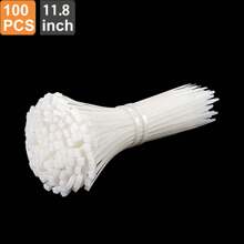 Paquete de 100 piezas de bridas de cable negro y blanco, con una resistencia a la tracción de 40 libras, bridas de cable de nailon autobloqueantes, bridas de cable para fijación y empaquetado, usos múltiples en el hogar, en aplicaciones eléctricas interiores y exteriores, para electricistas, centros comerciales y construcción, suministrados en empaque exprés - Negro - Ver 20