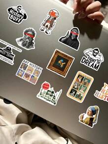 100 buah Stiker Sejarah Lucu, Cocok untuk Buku Catatan, Gelas Minum, Kulkas, Tablet, Ponsel, Gitar, Perlengkapan Sekolah dengan Desain Artistik & Humor - MultiWarna - View 3