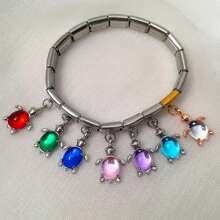 1 件彩色海龟吊坠，不锈钢玻璃意大利风格 DIY 饰品，手链首饰配件，适合日常和派对佩戴 - 海龜 - 查看 3