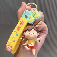 1pc Sports Girl Keychain, Fashionable & Delicate Bag Pendant Charm, Personalized Cartoon 3D Car Key Chain - Multicolor - View 10