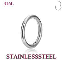 1 pièce Boucle d'oreille circulaire fermée simple non percée, unisexe, en titane G23 hypoallergénique/acier inoxydable 316L, multi-usage pour les oreilles, le nez, les lèvres