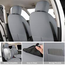 GXT Custom Fit Seat Covers For Tiguan L 2018 2019 2020 2021 2022 2023, Faux Leather Water-Resistant Seat Cushion, Custom Car Seat Protector Full Set (Grey)(Applicable To Fuel Vehicles) - 5 Seats In Total (two Seats In the Front Row + Three Seats In the Back Row) - View 2