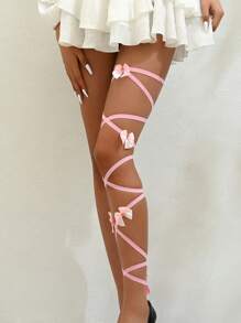 1pc Sexy Girl Bowknot Leg Garter, Elastic Leg Chain Accessories