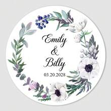 UNICCUT Custom Colorful Wildflower Garden Wreath Wedding Stickers Labels Spring Wildflower Field Thank You For Your Kindness Labels - Multicolor - View 8