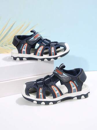 Toddler/Little Boys' Fashion Beach Sports Sandals, Soft Sole Non-Slip Closed Toe Summer Beach Shoes, 2025 New Arrival