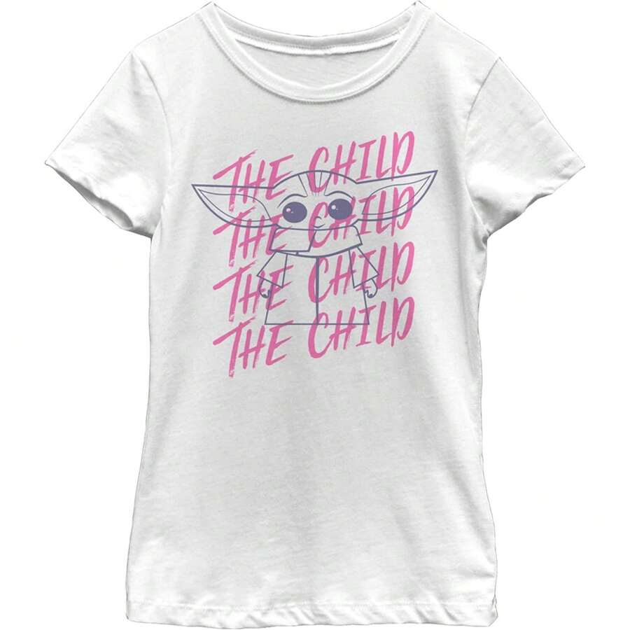 The Mandalorian Girl's Child Grogu Sketch T-Shirt - trắng - Xem 1