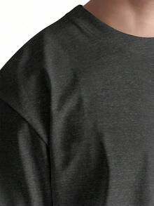 Basic Cotton T-Shirt With Round Neck, Moon And Solar Eclipse Design - White - View 3