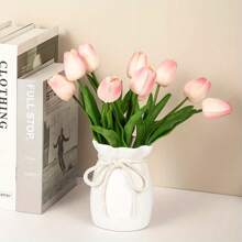 1 件波西米亚风格装饰花瓶，几何图案塑料花盆带绳蝴蝶结细节，卡通美学家居装饰，适合圣帕特里克节、复活节、春季 - 繫繩花瓶 - 查看 11