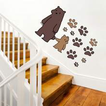 1 件卡通泰迪熊墙贴适用于儿童房间装饰，PVC 防水墙贴适用于家居装饰