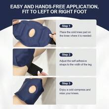 1/2 piezas Paquete de hielo de gel para la rodilla, paquete de frío y calor reutilizable de gel para la rodilla, paquete de hielo de doble temperatura para aliviar y relajar la rodilla después del ejercicio diario, flexible y ajustable, accesorio de cuidado de los pies