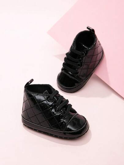 舒适高帮休闲男童鞋，可爱婴儿PU拼接多功能运动鞋，四季皆宜幼儿学步鞋