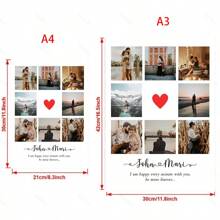 1 pieza Colección de fotos personalizadas de pareja, impresión personalizada de fotos de amor como regalo para novio, novia, cumpleaños, compromiso, aniversario, graduación, Día de San Valentín, Navidad, regalos para pareja, esposa, mejor amiga, familia. Regalo del Día de San Valentín para él, pinturas colgantes de aniversario, decoración del hogar, sala de estar, dormitorio