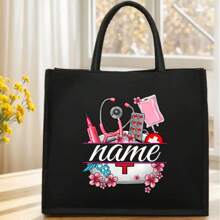 2025 New Customizable Alphabet Medical Worker Tote Bag | Linen Lining | Nurse First Aid Kit Doctor Commuting Equipment | Machineable Multi-Functional Mommy Bag, Linen Bag For Wallet