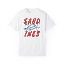 Sardines Shirt Tinned Fish French Shirt Tomato Girl Summer Coastal Granddaughter Downtown Girl Ocean Inspired Style Comfort Color Plus Size - White - View 2