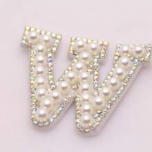 26pcs Colorful Crystal Rhinestone & Faux Pearl Letter Patches - Fashionable Accessories For Clothing & Bags - Suitable For DIY Fashion Enthusiasts - Great For Customizing Bags, Jackets And Shoes