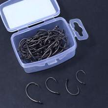 50pcs/Box Coating High Carbon Stainless Steel Barbed Hooks Carp Fishing Hooks Pack With Retail Original Box 8011 - Silver - View 11