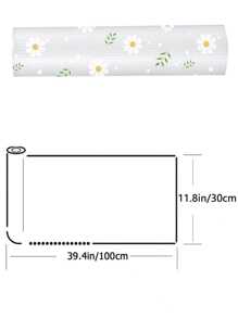 1 Roll Of Daisy Pattern Thickening Kitchen Cabinet Liner, Non-Stick Drawer Liner, Non-Slip Cabinet Liner, Washable EVA Refrigerator Liner, Easy To Cut Refrigerator Pad.
