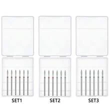 6pcs/Set Cuticle Drill Bit Sets,Nail Drill Bits Flame Cuticle Clean Drill Bit For 3/32''Electric Nail File Machine Cuticle Bit Nail Prep Tool - Multicolor - View 2