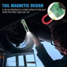 夏季海滩假日 S11 迷你强力 LED 钥匙扣手电筒,战术便携式高亮度笔形手电筒,SST20 LED USB 可充电,IP65 防水,多功能应急照明,内置电池(绿色) - 綠色 - 查看 9