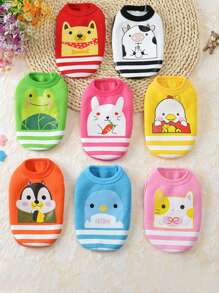 1pc Spring Fleece Puppy Outfit, Cute Frog Design For Small Dogs Like Chihuahua, Kitten, Teacup Dog, Teddy Pet Clothes - Coral Pink - View 2