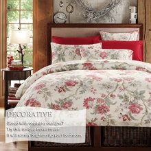 LISSTHER 3pcs 600 TC Duvet Cover Set (Without Core), Luxury Vintage Country Floral Shabby Chic, Soft & Skin-Friendly Bedding Set, Include 1 Duvet Cover And 2 Pillow Case, Suitable For Home, All-Seasons