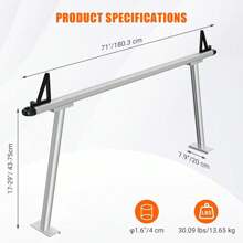 Truck Rack, 17-29" Aluminum Adjustable Ladder Rack For Truck, 800 Lbs Capacity With Non-Drilling C-Clamps, Heavy Duty Truck Bed Rack, Pickup Truck Racks For Kayak, Surfboard, Lumber, Ladder - 固定的 - 查看 5