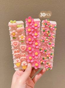 20/30/40pcs Girls Colorful Cute Cartoon Hair Scrunchies