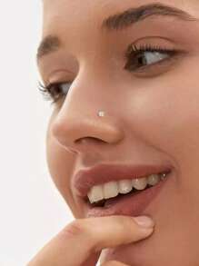 1 件/2 件/3 件/4 件女士鼻钉环套装水晶鼻环 1.5/2/2.5/3 毫米螺丝鼻孔穿孔耳环首饰 - 彩色 - 查看 3