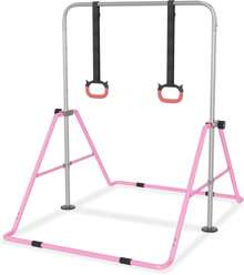 VA-Cerulean Foldable Gymnastic Bar For Children, Adjustable Gymnastic Bar, Height Adjustable 91-133 Cm, Maximum Load 140 Lbs, Indoor Gymnastic Bar For Children, Ideal For 3-8 Years