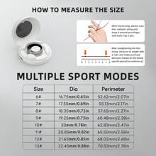 Smart Fitness Tracker Ring For Men & Women - Health, Sleep, Heart Rate, Blood Oxygen & Pressure Monitor, IP68 Waterproof, Compatible With IOS & Android, Remote Camera, Ultra Long Battery Life - 銀色 - 查看 8