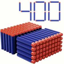 400/200/100/50 قطعة رصاصة جامدة زرقاء برأس مستدير 2.83 بوصة لسلسلة نيرف مسدس شطب، اكسسوارات بندقية لعب للأطفال