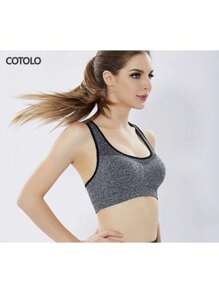 TRUMOVE Brassiere Deportivo para Mujer de Secado Rápido Antichoque Sin Armazón con Elasticidad para Yoga y Gimnasia Ropa Deportiva Superior para Mujer,top deportivo mujer,ropa deportiva de mujer,tops deportivos para mujer,top deportivo,tops de mujer,gym,brassieres de mujer - Gris - Ver 3