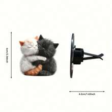 可爱小猫汽车空调出风口扩散器 亚克力汽车出风口装饰夹 配两片香薰片 无味+随机香味 汽车清新剂 汽车内饰 - 均碼 - 查看 3