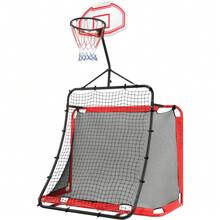 All-In-One Outdoor Sports Set With Football Net, Baseball Net, 3-In-1 Combo Outdoor Sports Center With Soccer Goal, Lacrosse Net, Segmart Heavy-Duty Basketball Hoop With Durable Net, Metal Frame - Black - View 1