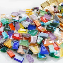 150g/5,3oz Azulejos de Mosaico de Vidro de Tamanhos Mistos, Suprimentos DIY para Projetos Artísticos, Acessórios de Artesanato de Decoração Doméstica, Suprimentos de Vidro