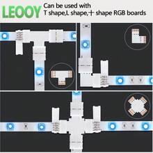 leooy LED-Verbinder: 10 mm breite gerade/L-förmige/T-förmige/X-förmige Verbinder, geeignet für 3528/5050 SMD RGB 7-Farben-LED-Leuchtzubehör, lötfreie Clip-Verbinder - lötfreie Adapter-Verbinder